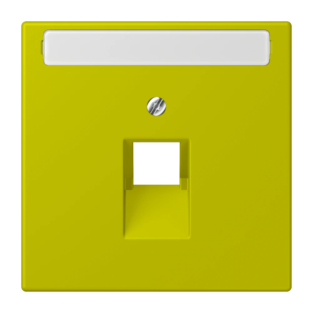 Centre plate with inscription field for 1-gang modular jack socket (8-pole) — JUNG LS 990 Le Corbusier, le corbusier 249, art. LC969-1NAUA249