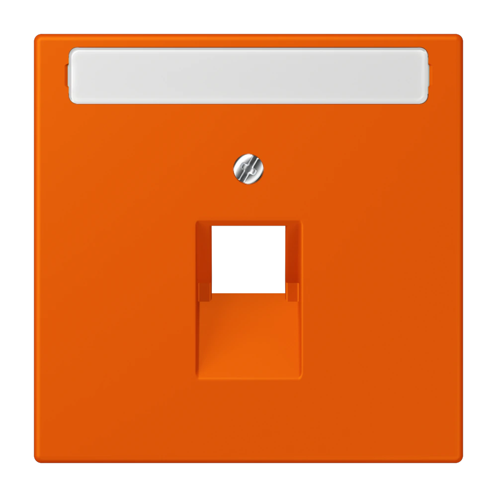 Centre plate with inscription field for 1-gang modular jack socket (8-pole) — JUNG LS 990 Le Corbusier, le corbusier 260, art. LC969-1NAUA260