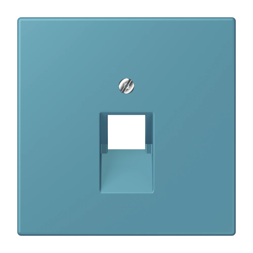 Centre plate for 1-gang modular jack socket (8-pole) — JUNG LS 990 Le Corbusier, Céruléen Vif, art. LC969-1UA212