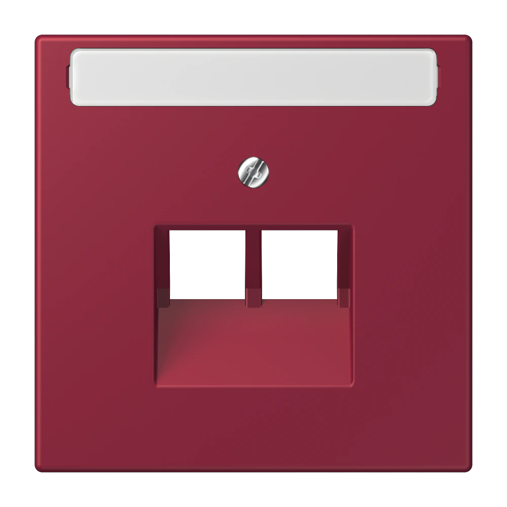 Centre plate with inscription field for 2-gang modular jack socket (8-pole) — JUNG LS 990 Le Corbusier, le corbusier 255, art. LC969-2NAUA255