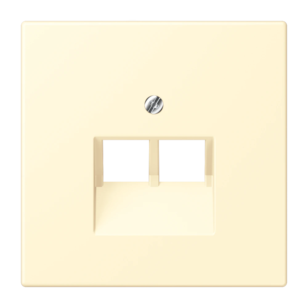 Крышка для 2-ных модульных гнёзд (2 x 8-пол.) — JUNG LS 990 Le Corbusier, Blanc, арт. LC969-2UA201