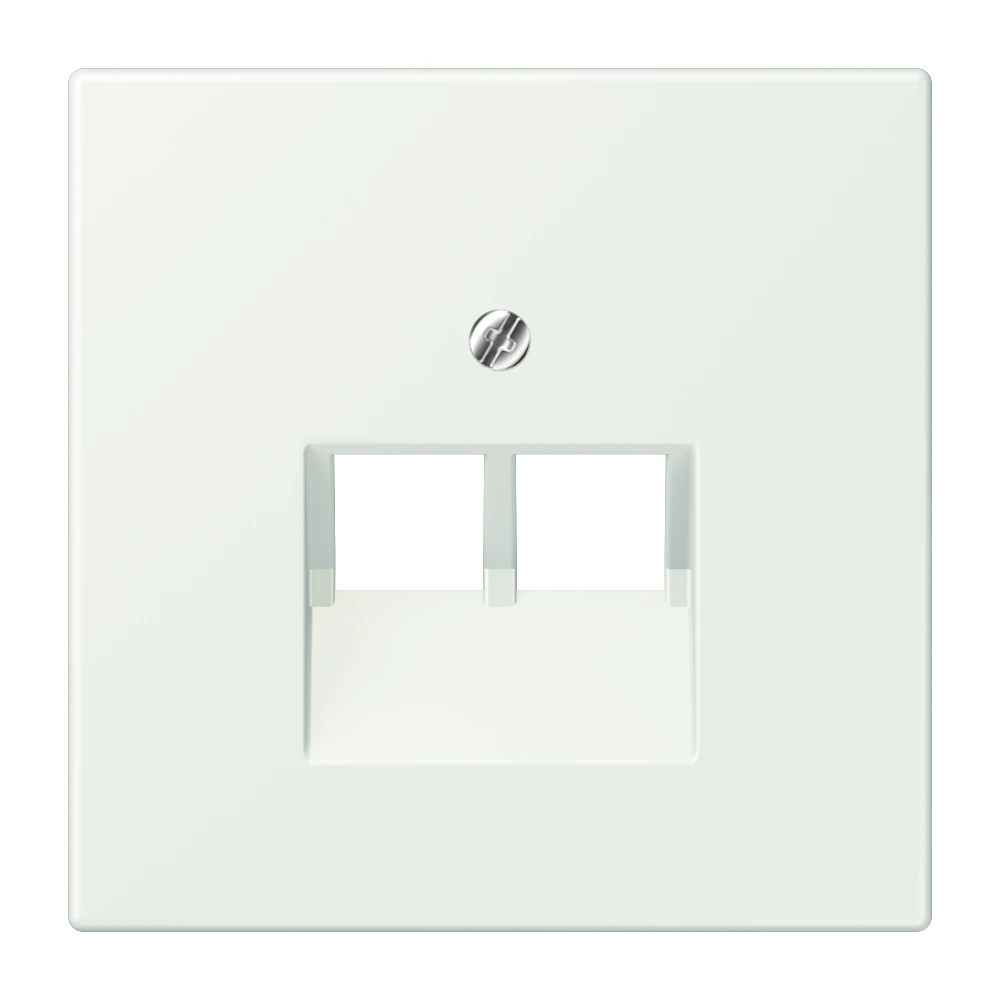 Centre plate for 2-gang modular jack socket (8-pole) — JUNG LS 990 Le Corbusier, Outremer Gris, art. LC969-2UA210