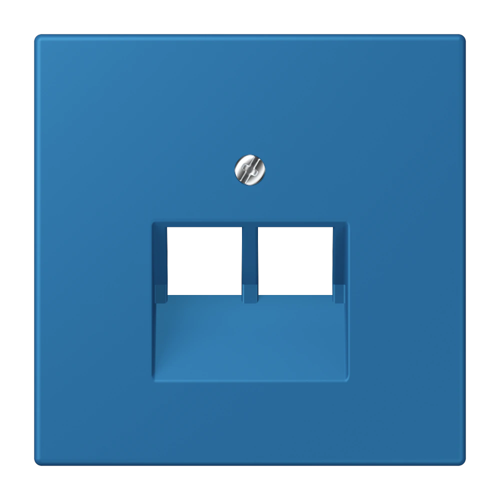 Крышка для 2-ных модульных гнёзд (2 x 8-пол.) — JUNG LS 990 Le Corbusier, Bleu Céruléen 31, арт. LC969-2UA211