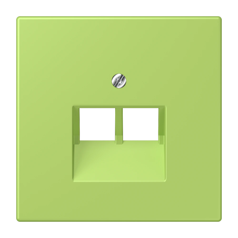Centre plate for 2-gang modular jack socket (8-pole) — JUNG LS 990 Le Corbusier, le corbusier 221, art. LC969-2UA221