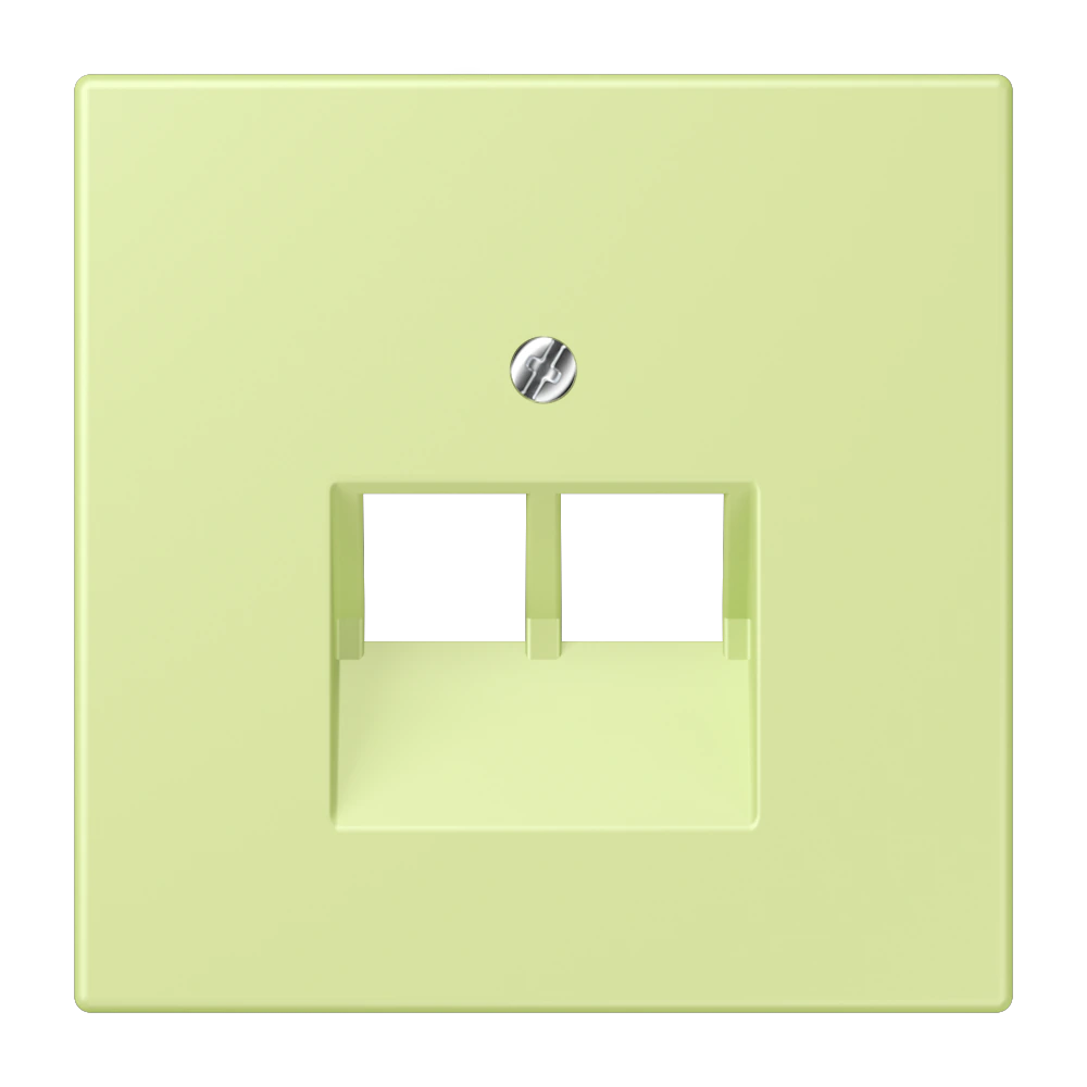 Centre plate for 2-gang modular jack socket (8-pole) — JUNG LS 990 Le Corbusier, le corbusier 222, art. LC969-2UA222
