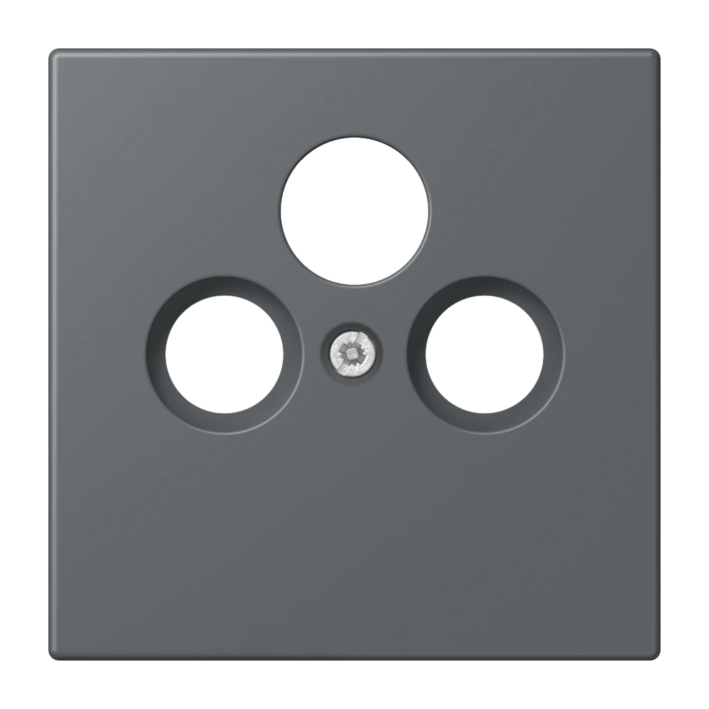 Centre plate for SAT-TV socket — JUNG LS 990 Le Corbusier, Gris Foncé 31, art. LC990SAT202