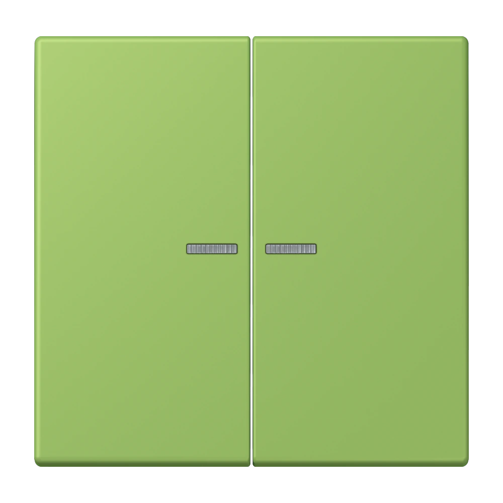 2-gang rocker for switch and push-button, with lens — JUNG LS 990 Le Corbusier, Vert 31, art. LC995KO5220