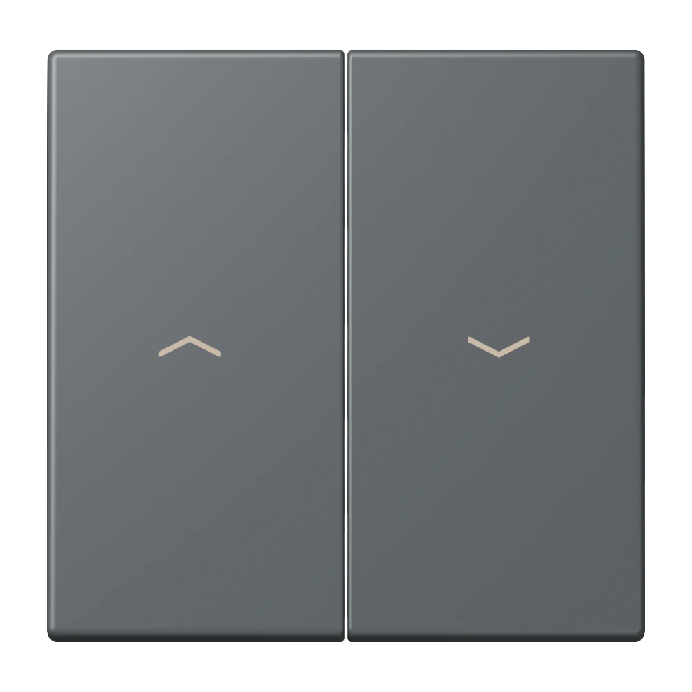 2-gang rocker for blind switch and blind push-button — JUNG LS 990 Le Corbusier, Gris Foncé 31, art. LC995P202