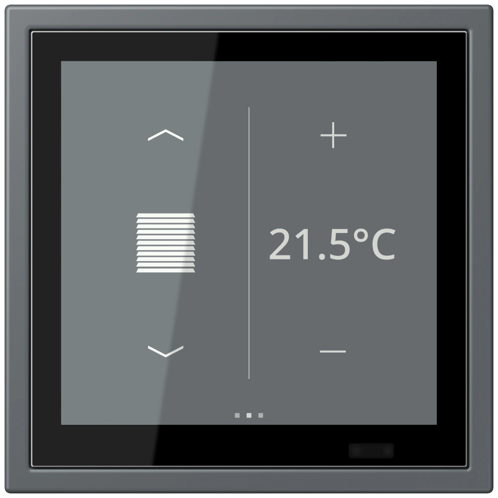 KNX room controller LS TOUCH — JUNG LS 990 Le Corbusier, Gris Foncé 31, art. LCZ459BFD1S202