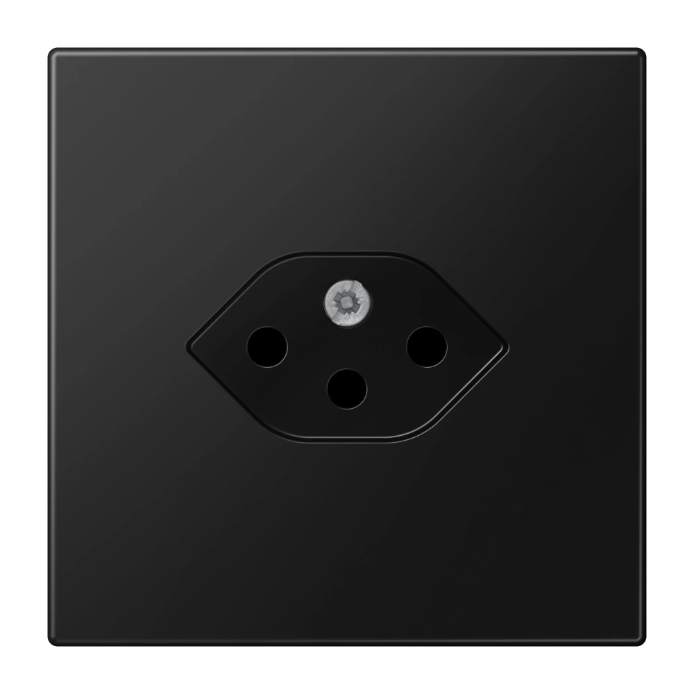 1-gang socket for Switzerland, type 13 — JUNG LS 990, Matt Black, art. LS1520-13SEVSWM