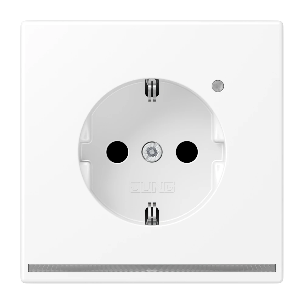 SCHUKO®-розетка с ориентационной светодиодной подсветкой — JUNG LS 990, Matt White, арт. LS1520-OWWMLNW