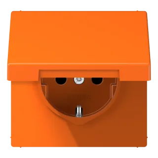 SCHUKO® socket with hinged lid and contact protection · child protection · screwless terminals