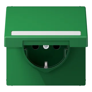 SCHUKO® socket with hinged lid and inscription field · child protection · screwless terminals