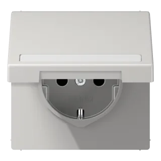 SCHUKO® socket with hinged lid and inscription field