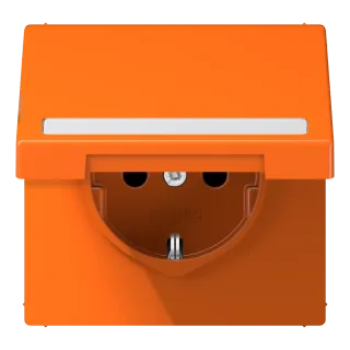 SCHUKO® socket with hinged lid and inscription field · child protection · screwless terminals