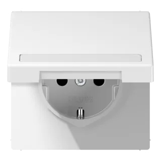 SCHUKO®-розетка с откидной крышкой и полем для записи