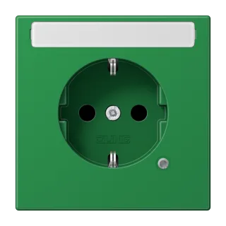 SCHUKO® socket with pilot light, contact protection and inscription field · child protection · screwless terminals · illuminated