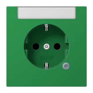 SCHUKO® socket with pilot light and integrated inscription field · child protection · screwless terminals · illuminated