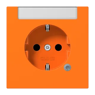 SCHUKO® socket with pilot light and integrated inscription field · child protection · screwless terminals · illuminated