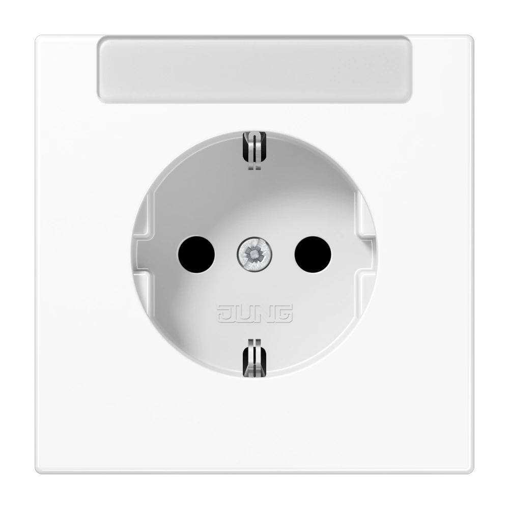 SCHUKO®-розетка с полем для надписи — JUNG LS 990, Белый, арт. LS1520INAWW