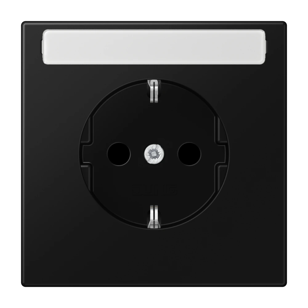 SCHUKO®-розетка 16 A / 250 B ~ — JUNG LS 990, Matt Black, арт. LS1520KINASWM