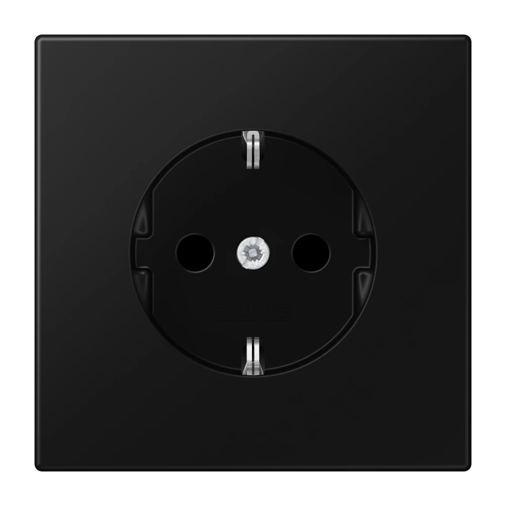 SCHUKO®-розетка 16 A / 250 B ~ — JUNG LS 990, Matt Black, арт. LS1520KISWM