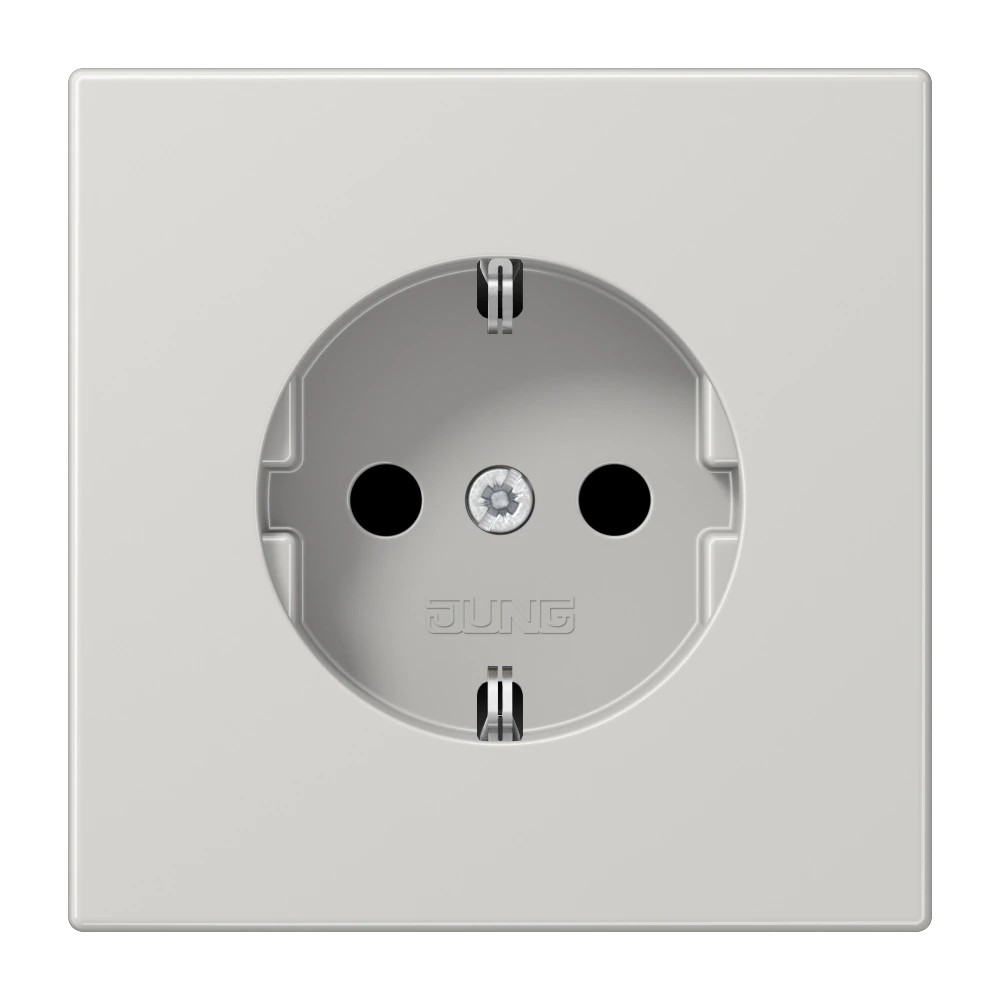 SCHUKO® socket — JUNG LS 990, light grey, art. LS1520LG