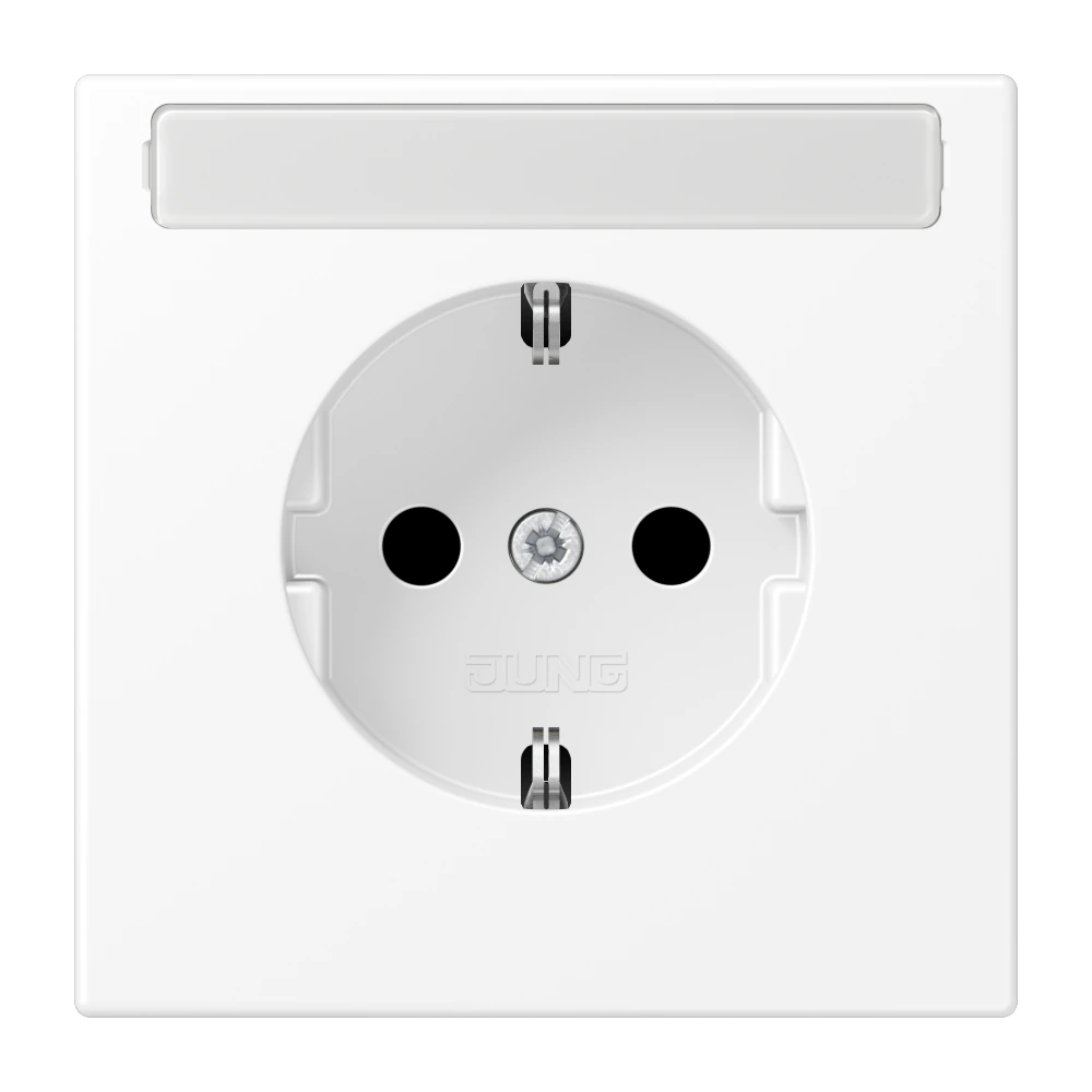 SCHUKO®-розетка с полем для надписи — JUNG LS 990, Matt White, арт. LS1520NAWWM
