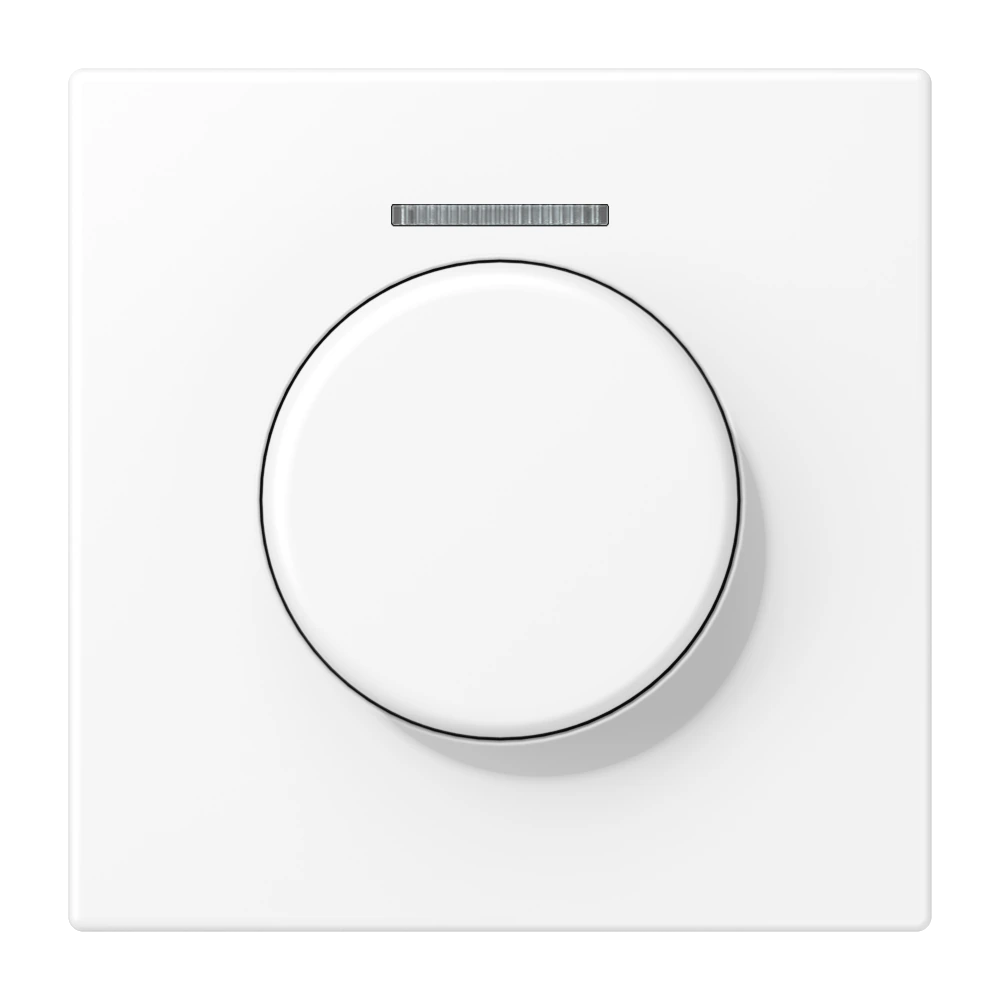 Centre plate with knob and lens for rotary sensor — JUNG LS 990, Matt White, art. LS1940KO5WWM