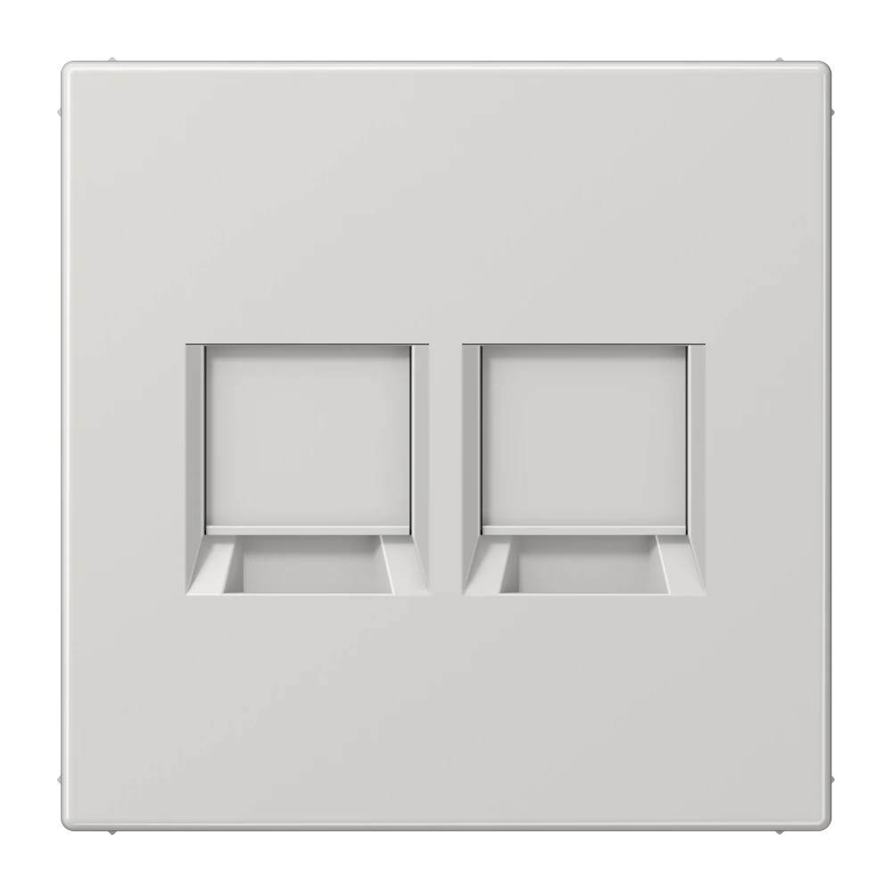 Centre plate for modular jack sockets — JUNG LS 990, light grey, art. LS1969-25WELG
