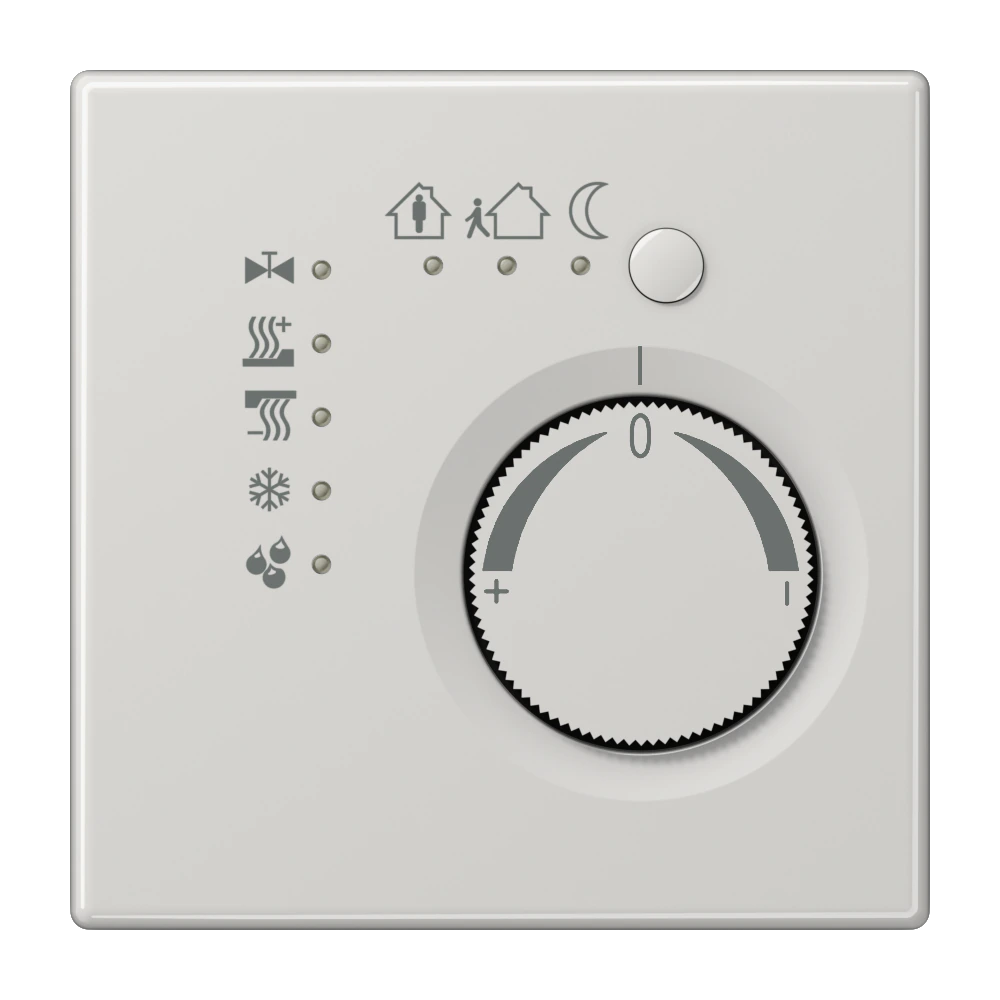 Room temperature controller with push-button interface 4-gang — JUNG LS 990, light grey, art. LS2178TSLG
