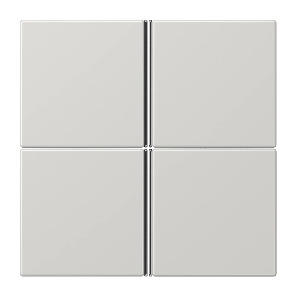 Cover kit 4-gang, complete — JUNG LS 990, light grey, art. LS404TSALG