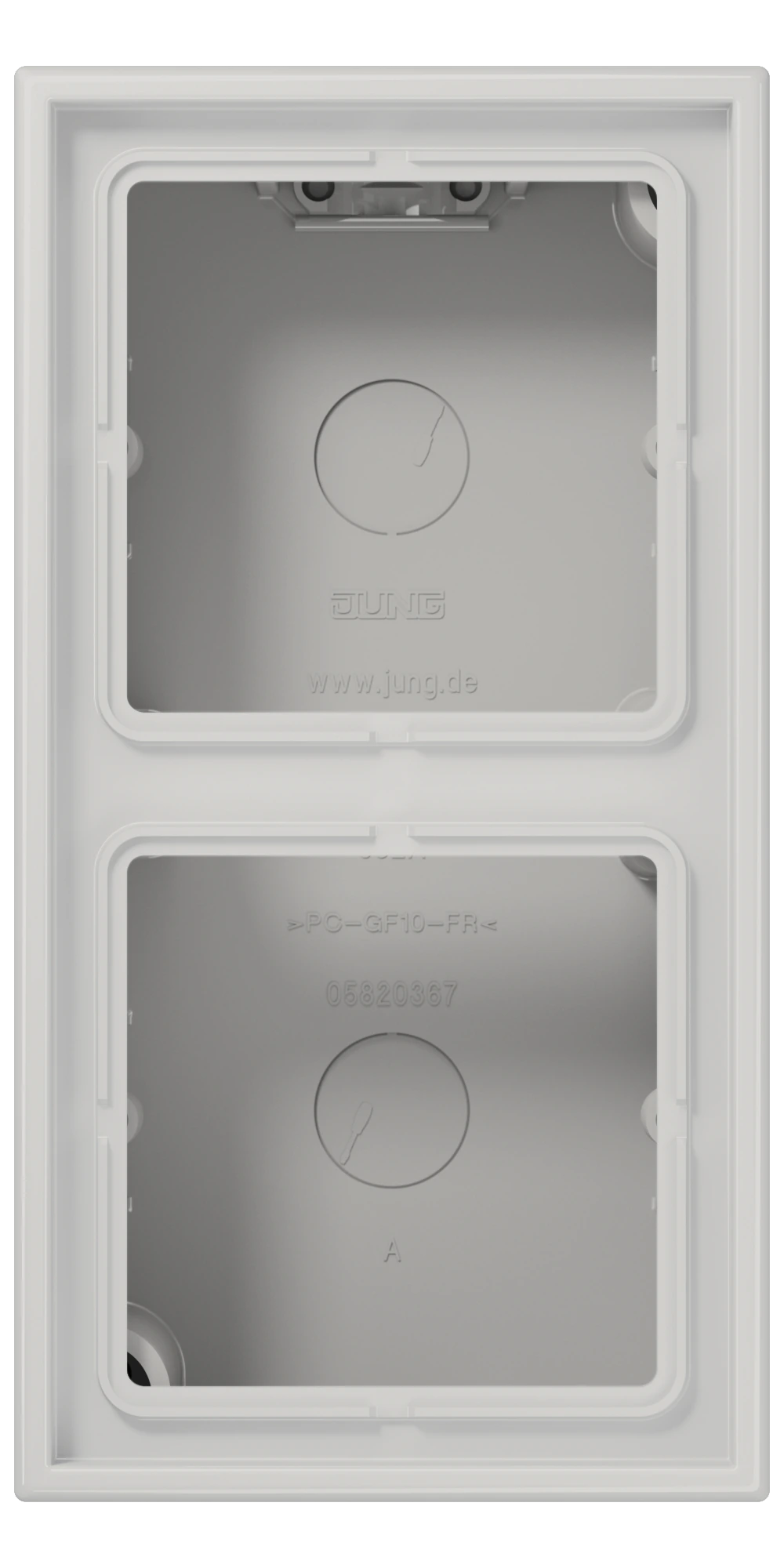 Surface cap, 2-gang — JUNG LS CUBE, Light Grey, art. LS582ALG