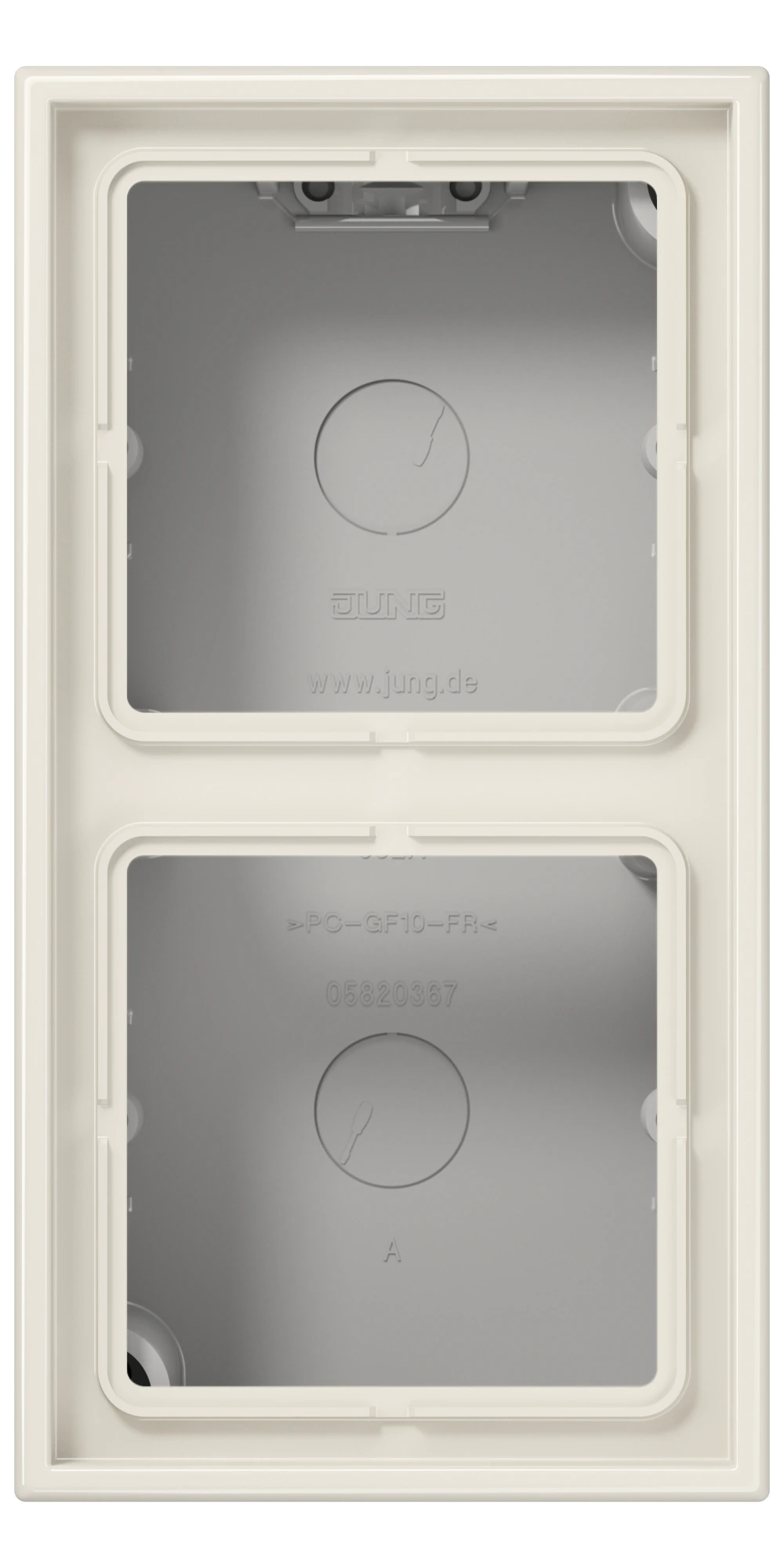 Surface cap, 2-gang — JUNG LS CUBE, Ivory, art. LS582AW
