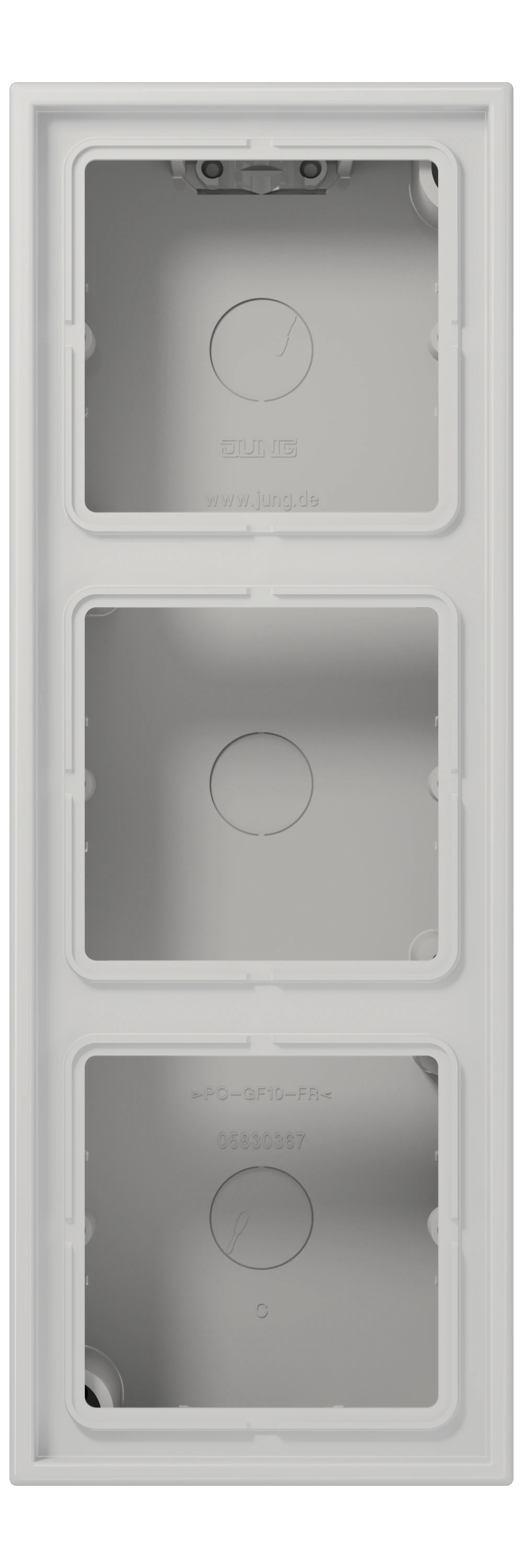 Surface cap, 3-gang — JUNG LS CUBE, Light Grey, art. LS583ALG