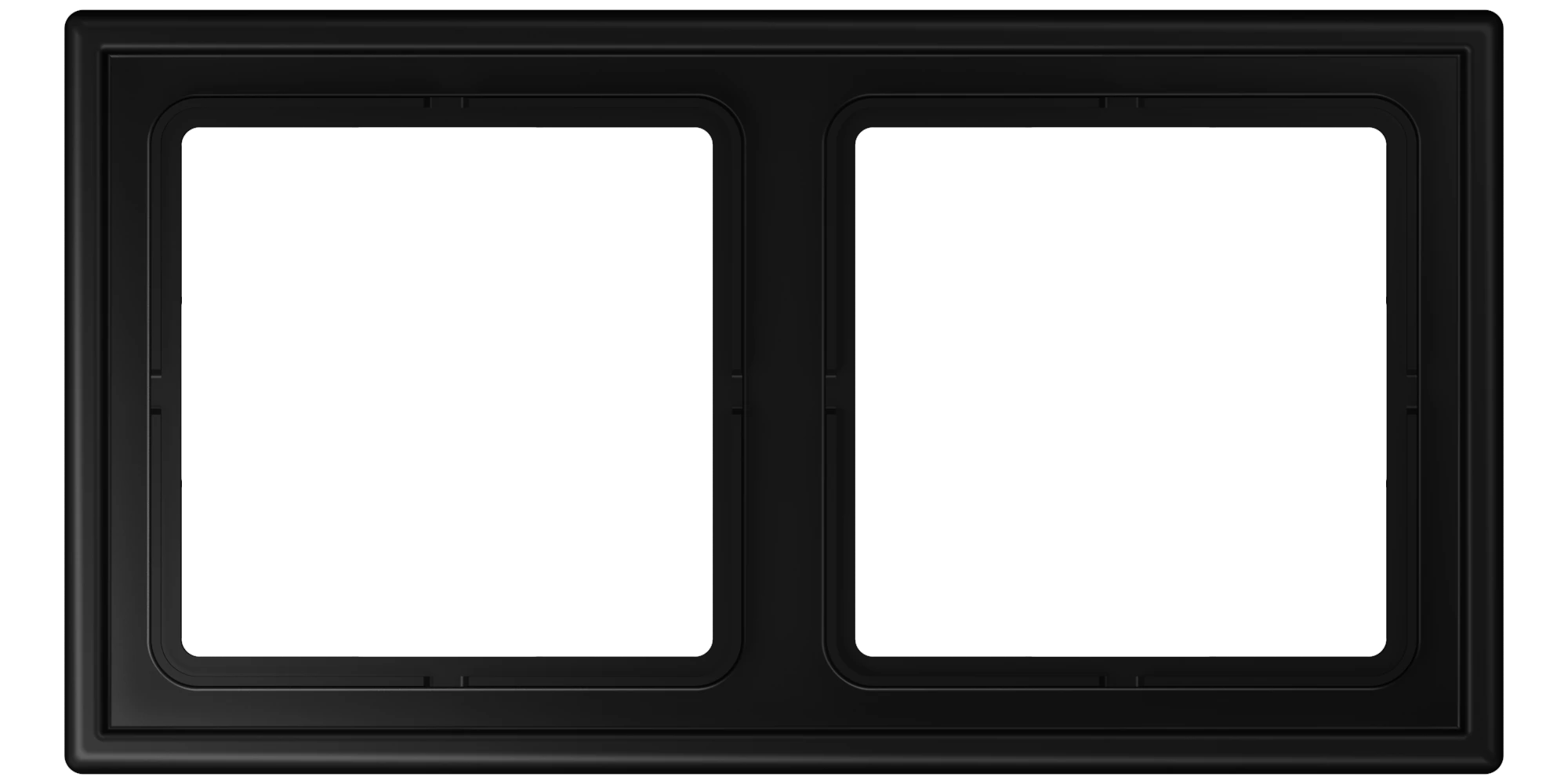 Frame for horizontal and vertical installation — JUNG LS 990, Matt Black, art. LS982SWM