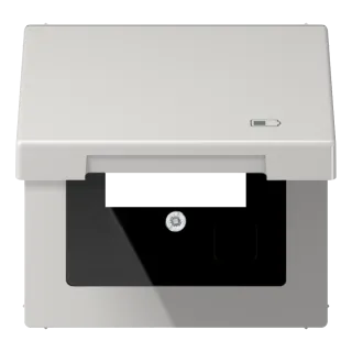 Hinged lid with symbol "charger"