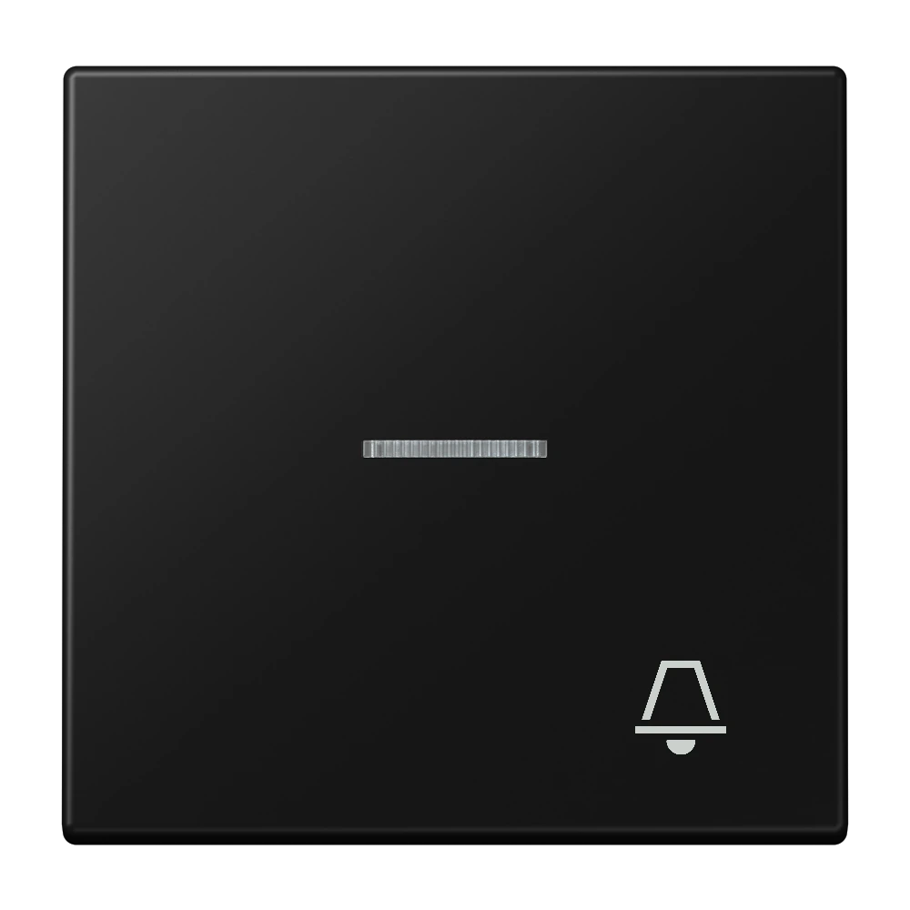 Клавиша с символом «звонок» и окошком — JUNG LS 990, Matt Black, арт. LS990KO5KSWM
