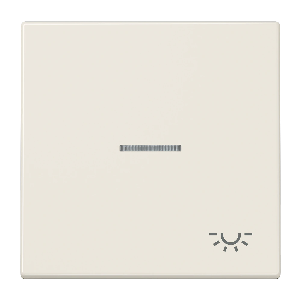 1-gang rocker with symbol "light", with lens — JUNG LS 990, ivory, art. LS990KO5L
