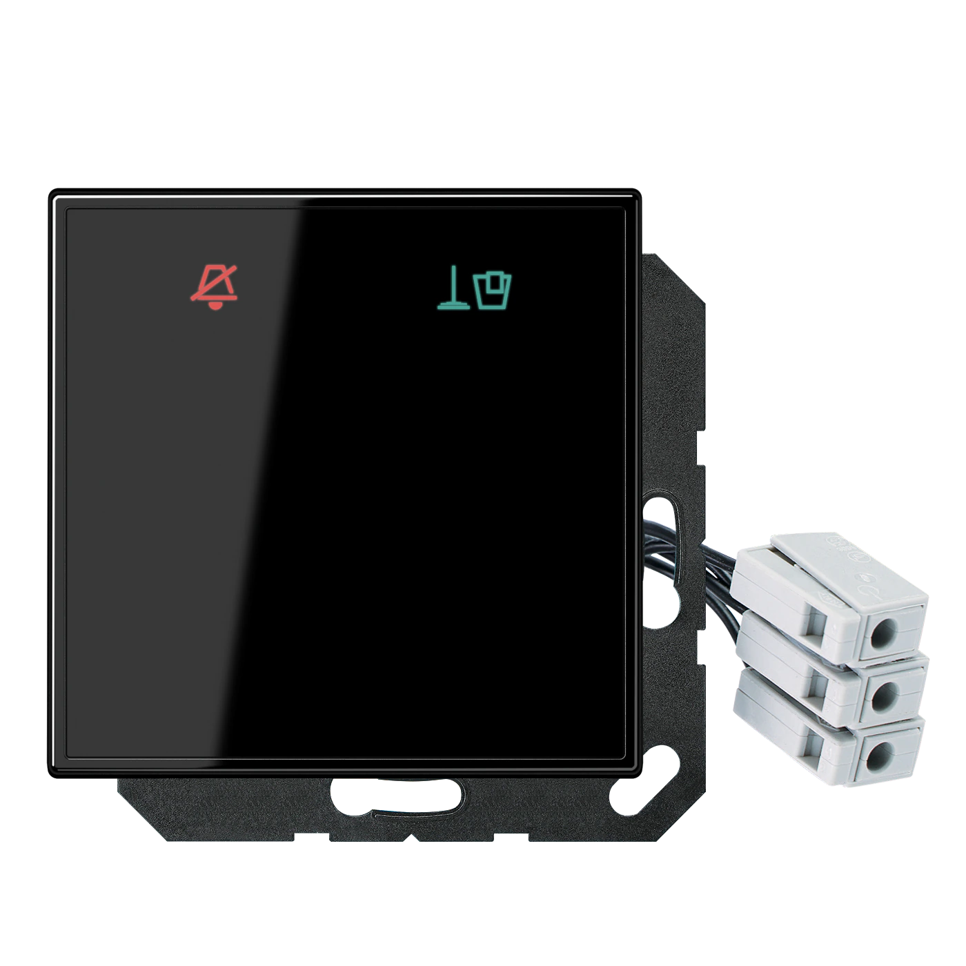 Накладка (стекло) для внешнего DND-модуля с LED-лампами, 24 В — JUNG LS 990, Чёрный, арт. LSCUKO6M24SW