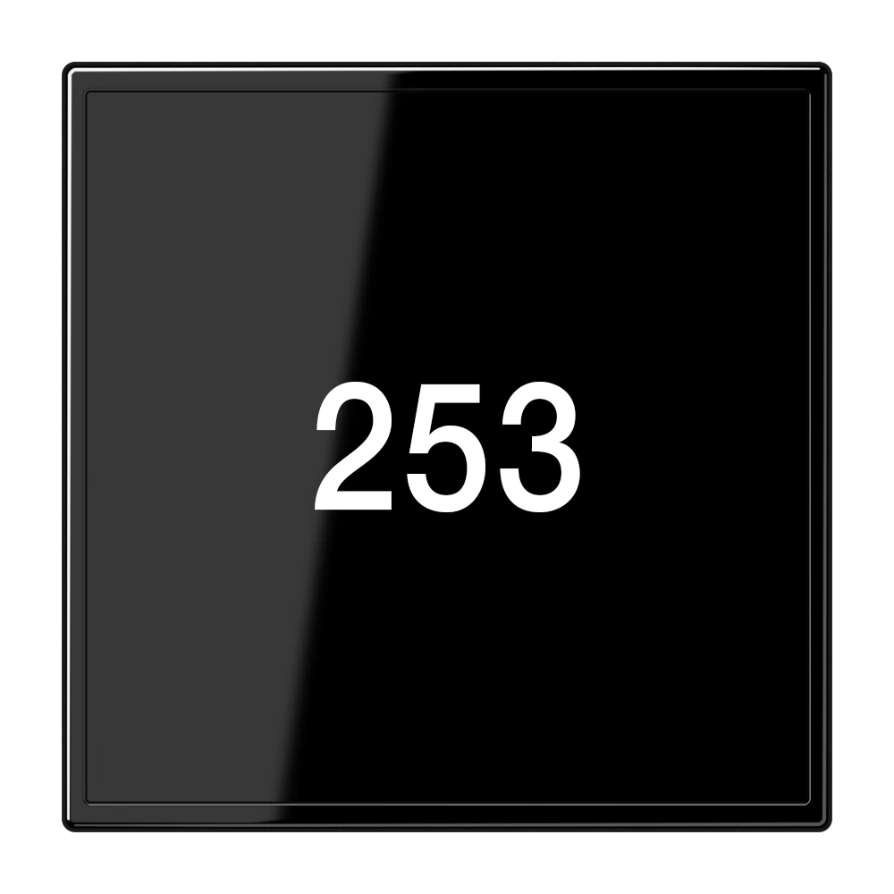Glass cover — JUNG LS 990, black, art. LSCUKO6TXSW