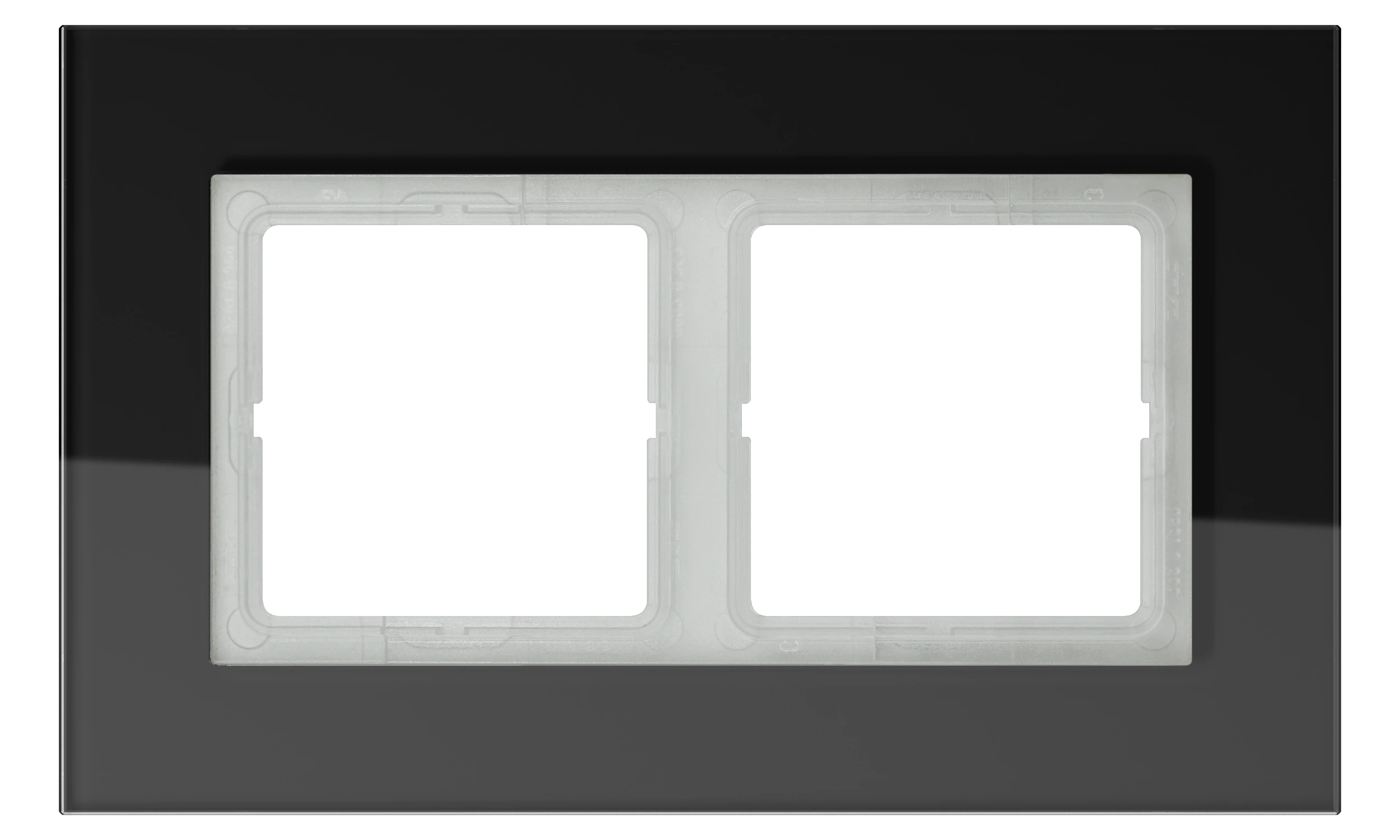 Glass frame for horizontal and vertical installation — JUNG LS PLUS, Black, art. LSP982GLSW