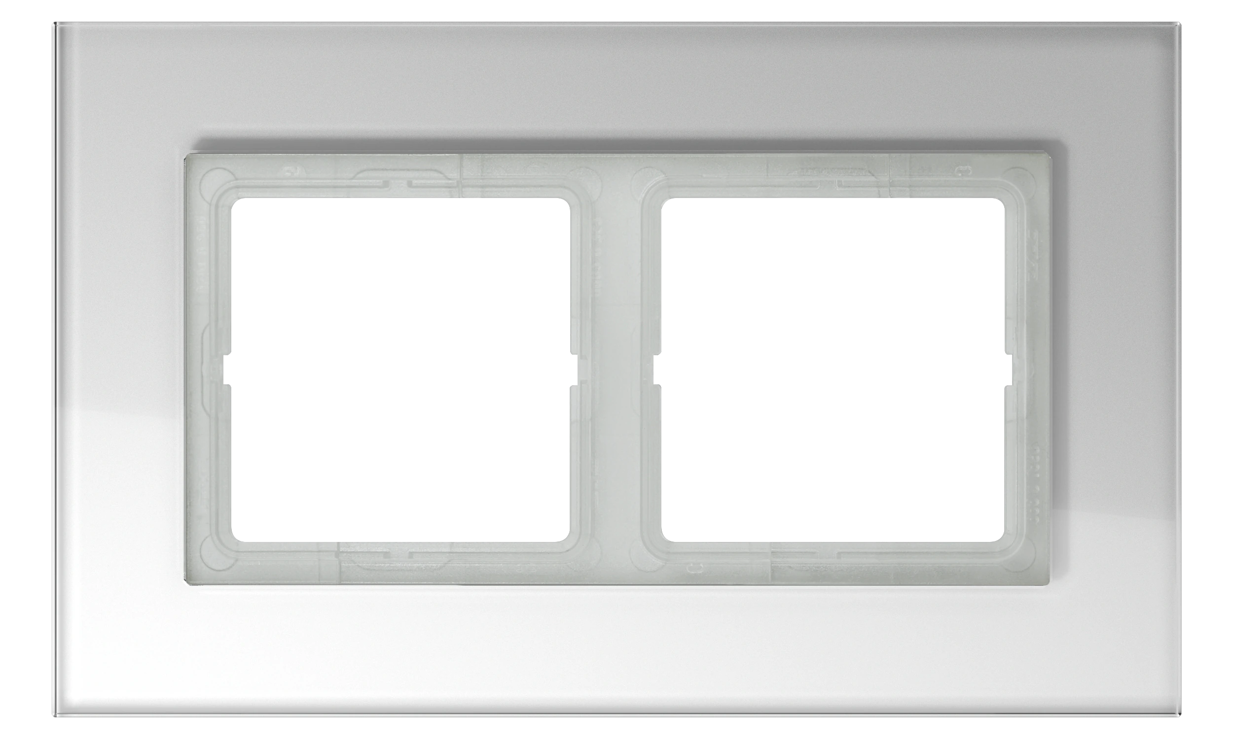 Glass frame for horizontal and vertical installation — JUNG LS PLUS, White, art. LSP982GLWW