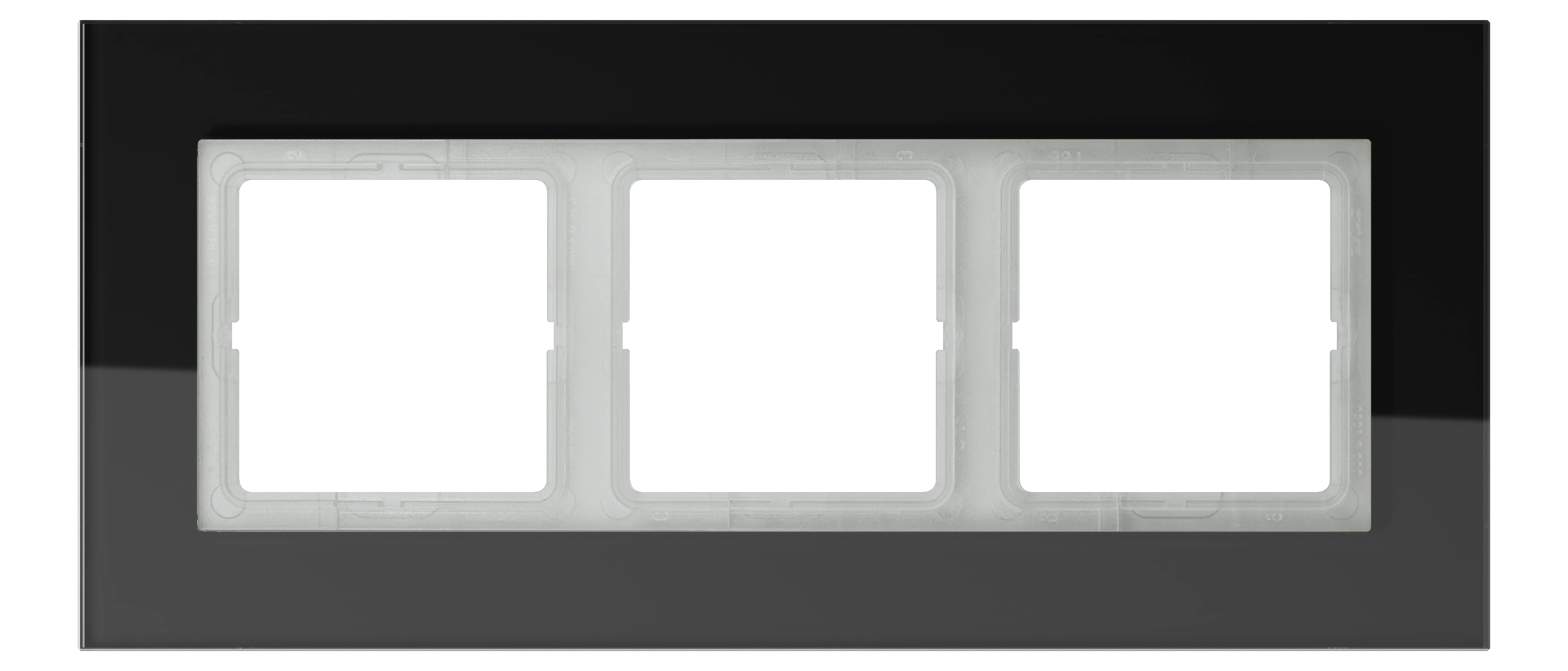 Glass frame for horizontal and vertical installation — JUNG LS PLUS, Black, art. LSP983GLSW