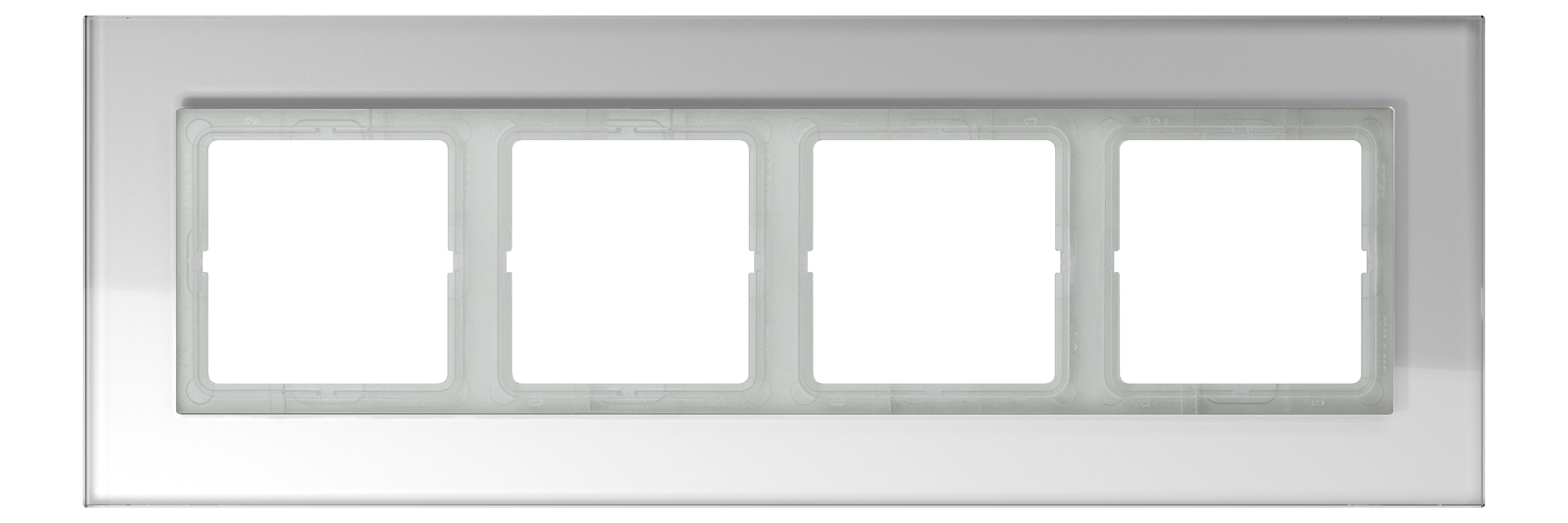 Glass frame for horizontal and vertical installation — JUNG LS PLUS, White, art. LSP984GLWW