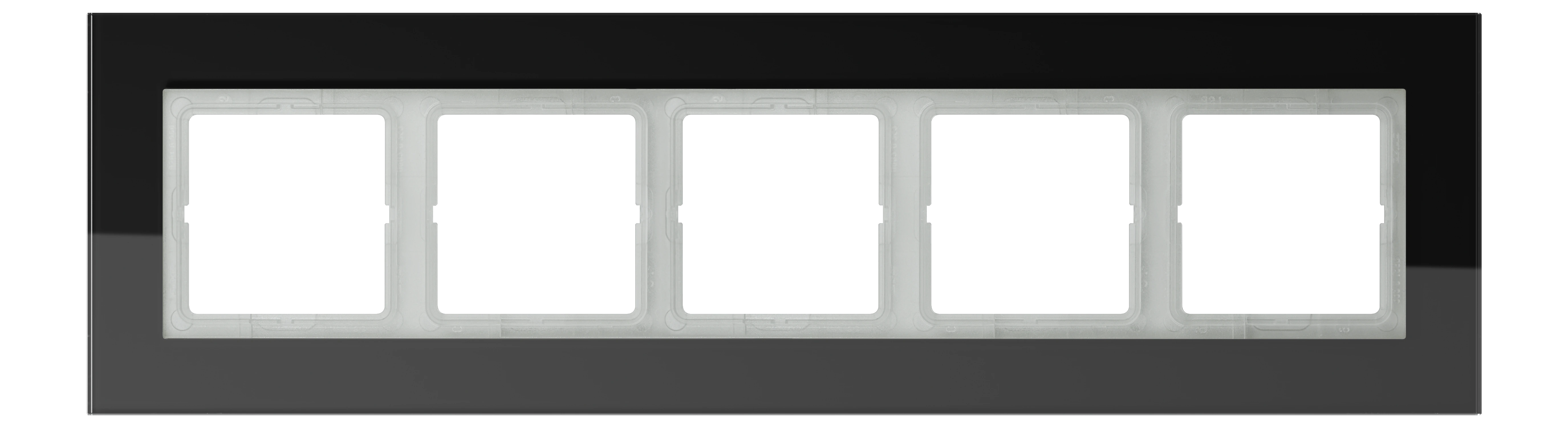 Glass frame for horizontal and vertical installation — JUNG LS PLUS, Black, art. LSP985GLSW