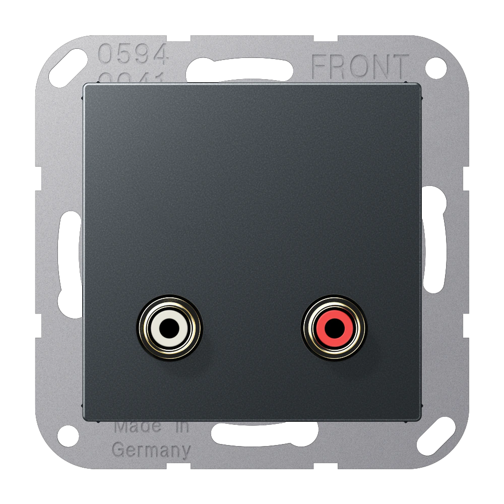 Cinch Audio (RCA) — JUNG Multimedia, Anthracite Matt, art. MAA1021ANM
