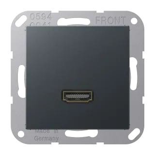 HDMI, термопласт лакированный, серия A, матовый антрацит