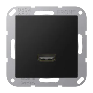 HDMI, термопласт лакированный, серия A, матовый чёрный графит