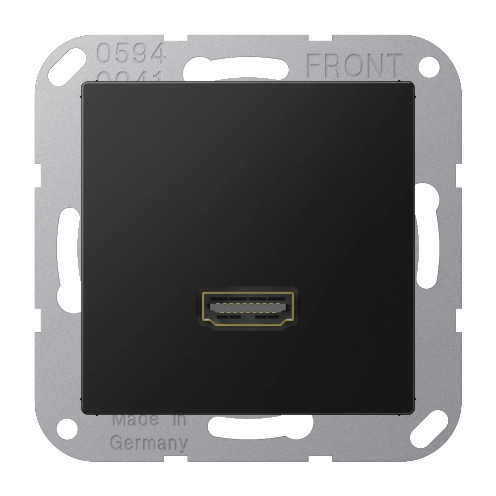HDMI, термопласт лакированный, серия A, матовый чёрный графит — JUNG Мультимедиа, Чёрный матовый, арт. MAA1112SWM